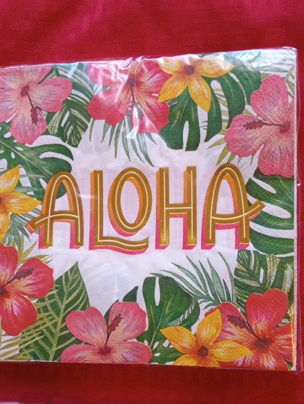 Brand New 2-Pk Tropical Aloha Floral Paper Table Napkins